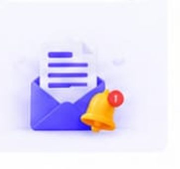 Stay Updated কার্ডের 3D খাম